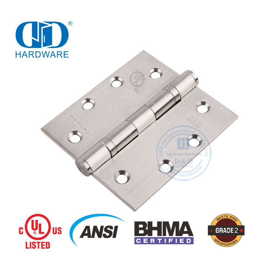Charnière de porte extérieure coupe-feu BHMA ANSI Grade 2 pour bâtiment commercial-DDSS001-ANSI-2-4,5x4x3,4 mm
