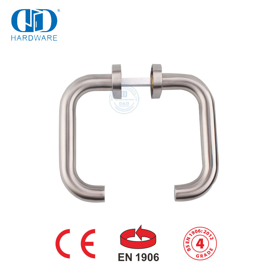Accessoires de porte extérieure Poignée à levier creux à écusson elliptique en acier inoxydable-DDTH001-SSS