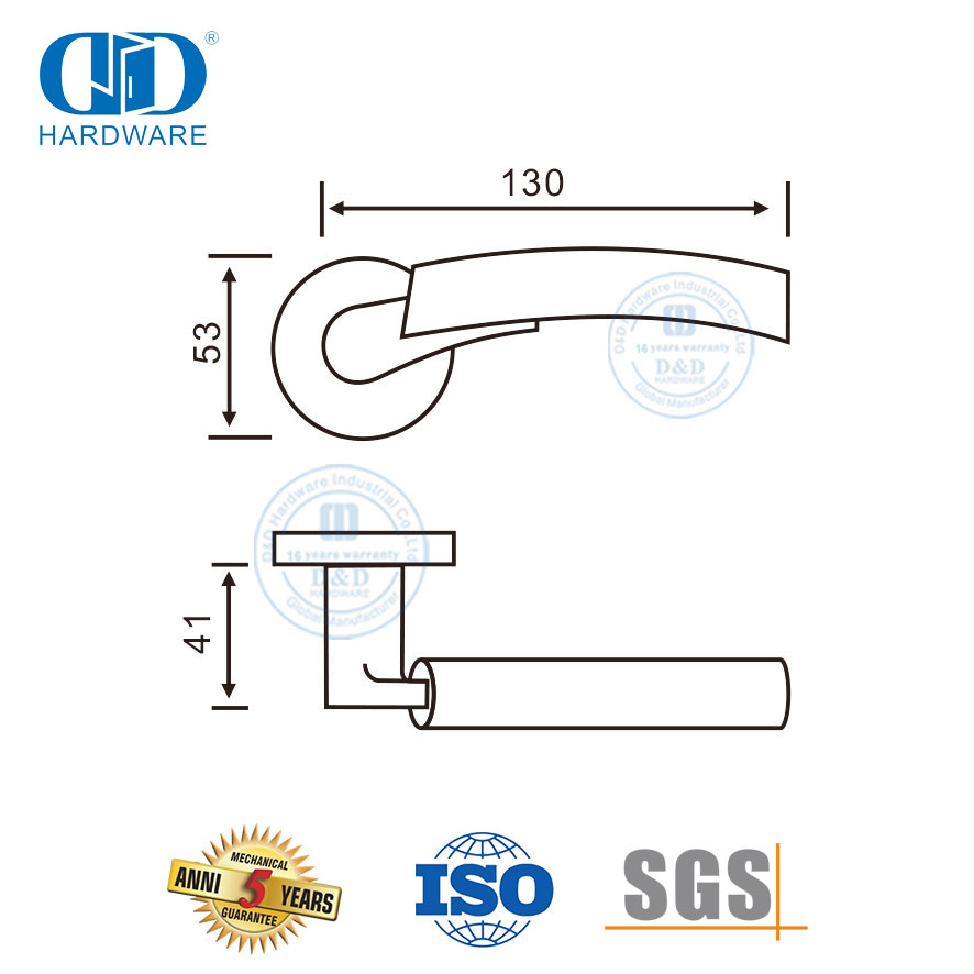 Poignée de porte interne en acier inoxydable 304, haute qualité, nouveau Type de levier, Tube-DDSH017-SSS