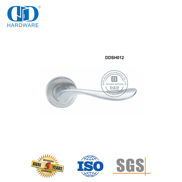 Poignée à levier solide en acier inoxydable pour porte d'entrée européenne-DDSH012-SSS