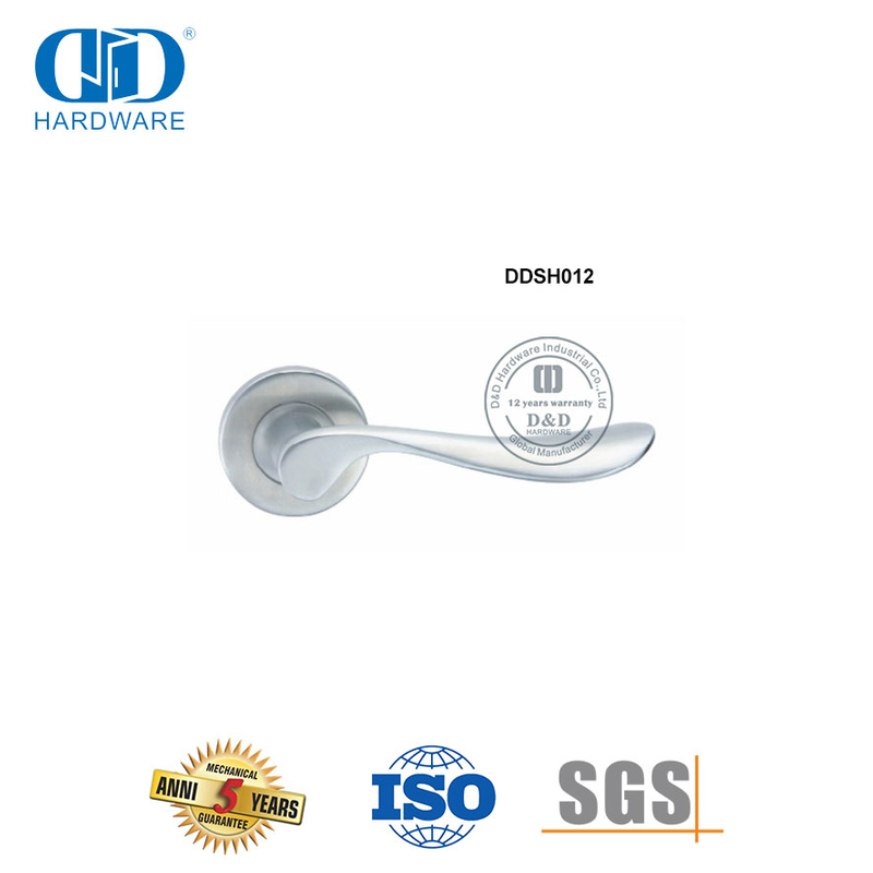 Poignée à levier solide en acier inoxydable pour porte d'entrée européenne-DDSH012-SSS