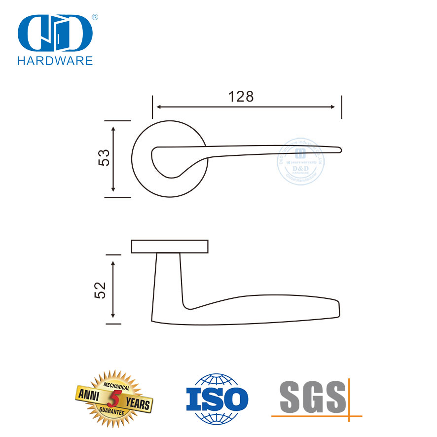 Poignées à levier solides durables contemporaines en acier inoxydable pour application de soins de santé-DDSH008-SSS