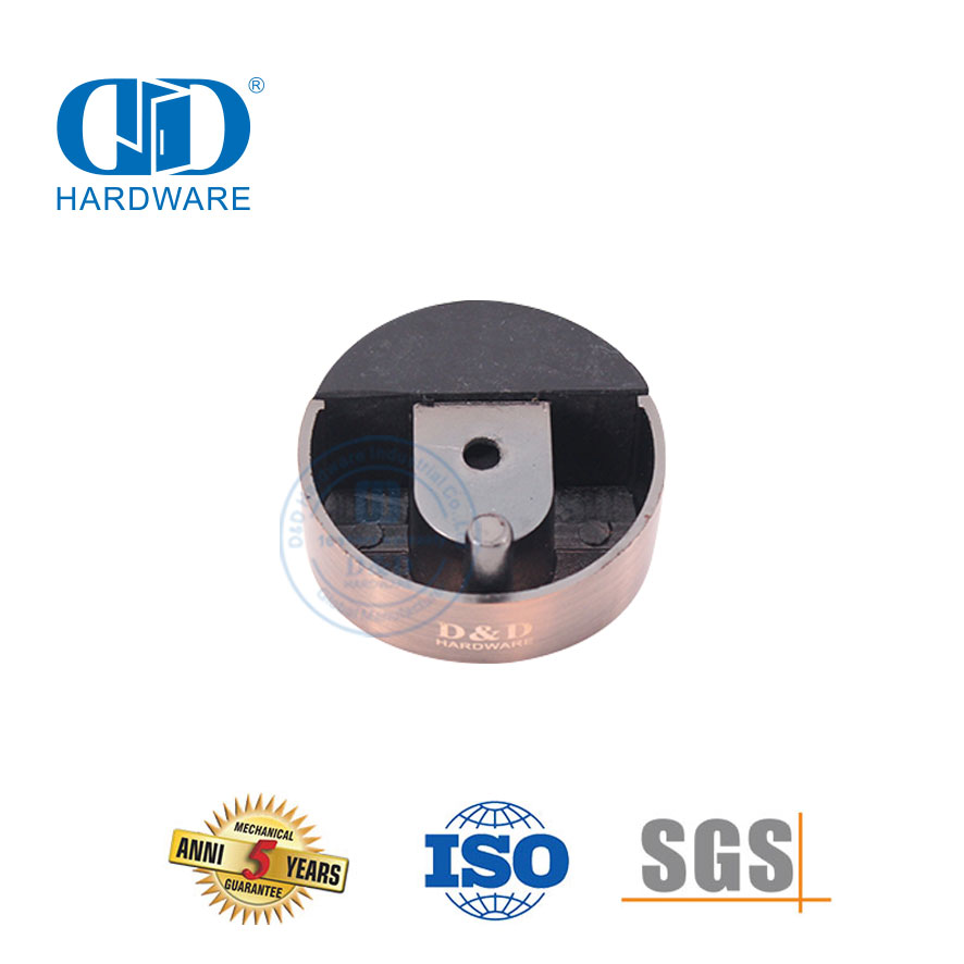 Quincaillerie de porte en cuivre antique en alliage de zinc, butée de porte ronde montée au sol-DDDS006-AC