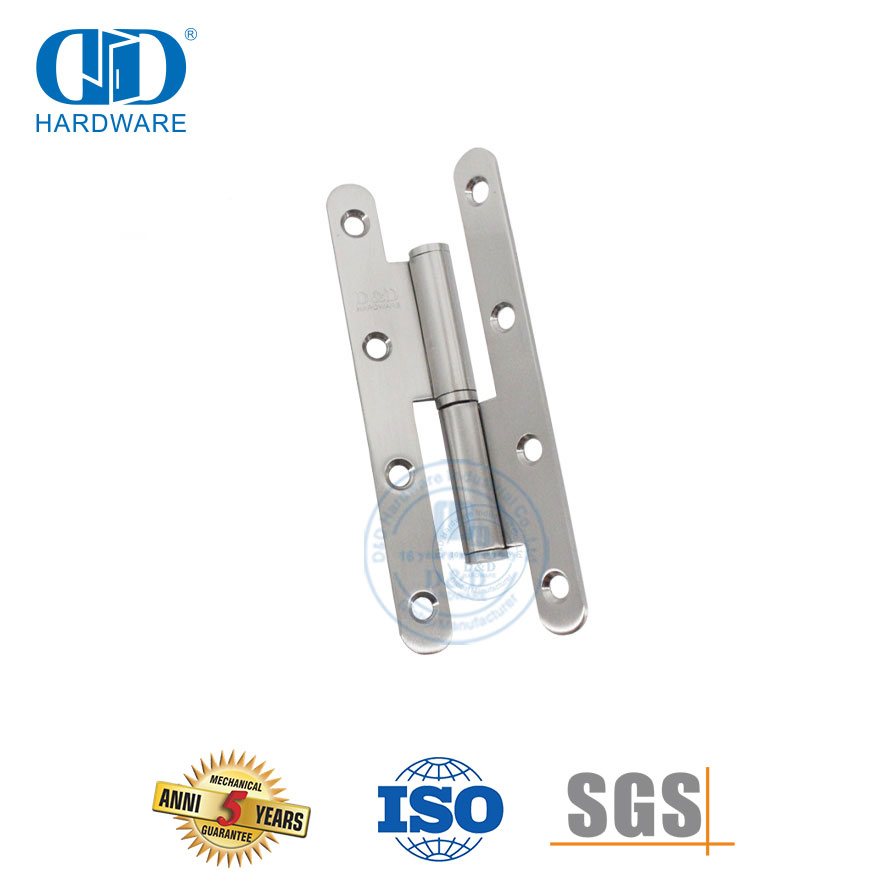 Quincaillerie de porte en métal de vente chaude en acier inoxydable, charnière en H d'angle rond-DDSS019-B