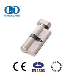 Cylindre de porte de toilette en laiton massif de qualité finition nickel satiné EN 1303-DDLC007-70mm-SN