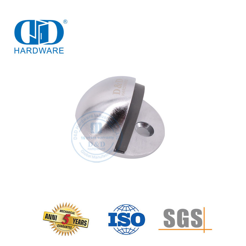 Fixation de porte en chrome satiné, support d'arrêt de porte pour bâtiment commercial-DDDS005-SC