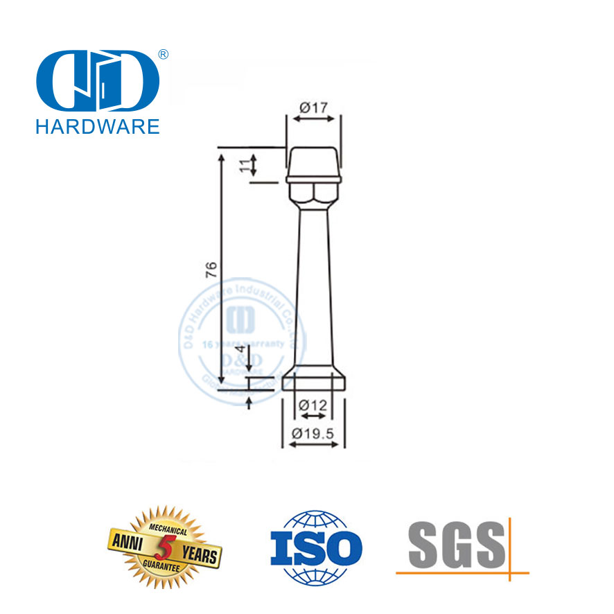 Protecteur de porte mural, butée de porte anti-collision en acier inoxydable-DDDS015-B-SSS