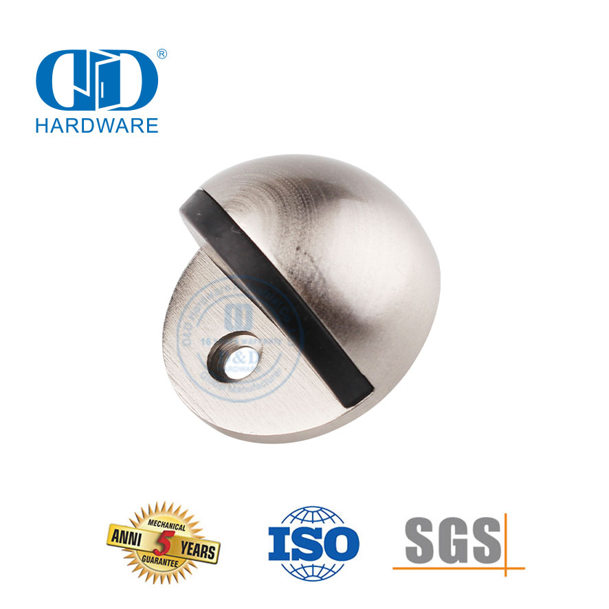 Butée de porte de type fendu montée au sol en alliage de zinc et de nickel satiné-DDDS004-SN
