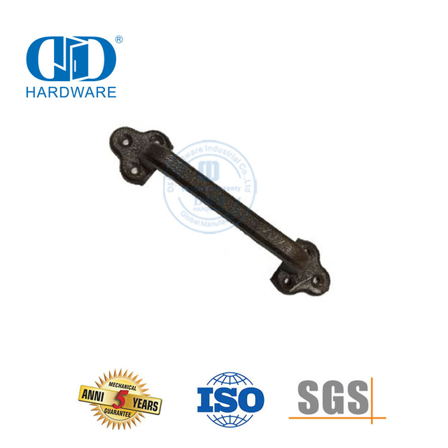Poignée de porte de grange forgée torsadée en fonte de couleur noire d'usine de Chine en acier inoxydable Poignée de porte double face-DDBD119