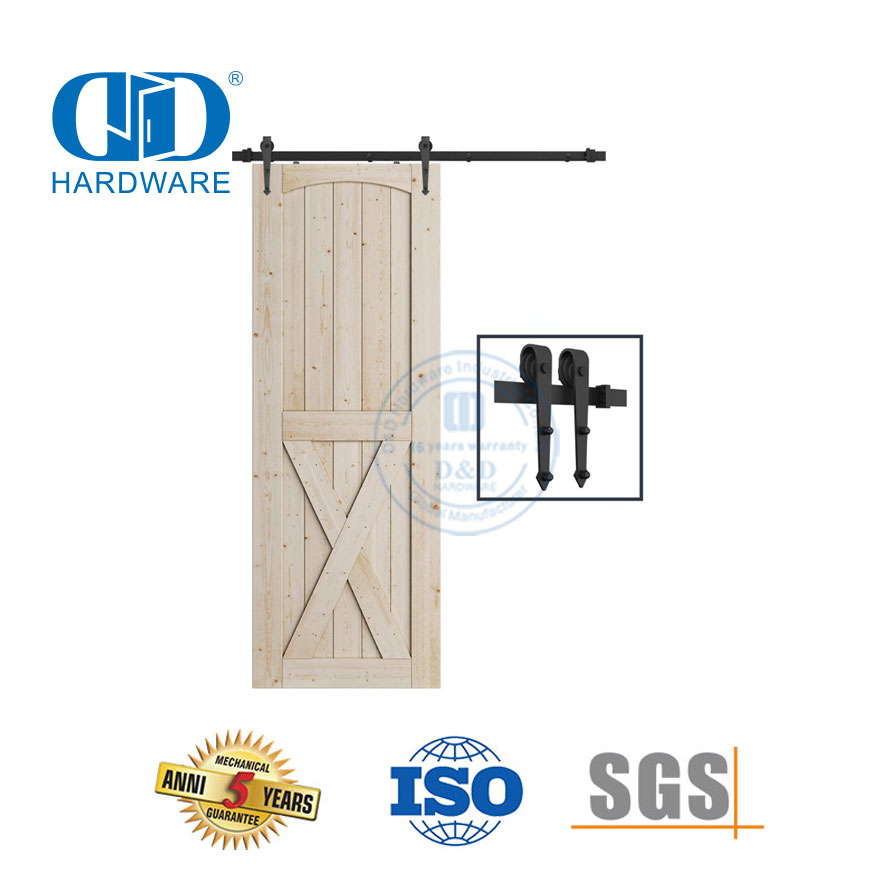 Quincaillerie de porte en acier inoxydable, accessoire de dérivation, quincaillerie de porte de grange, matériel de porte en bois de grange, Hardware-DDBD006