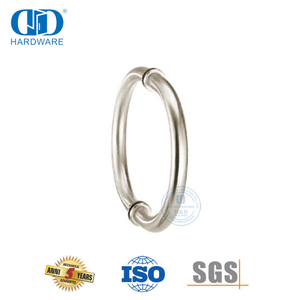 Poignée de porte en verre trempé d'immeuble de bureaux de salle de douche en acier inoxydable de forme circulaire spéciale personnalisée-DDPH008