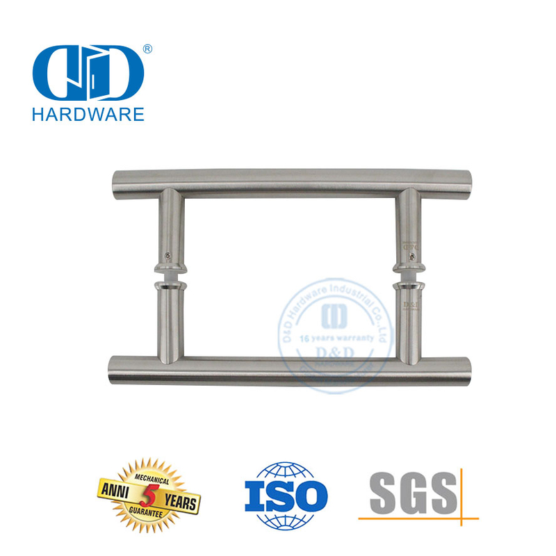 Offre spéciale poignée de porte de douche à tirer et à pousser en tube d'acier inoxydable en forme de H-DDPH001-A Φ22-SSS