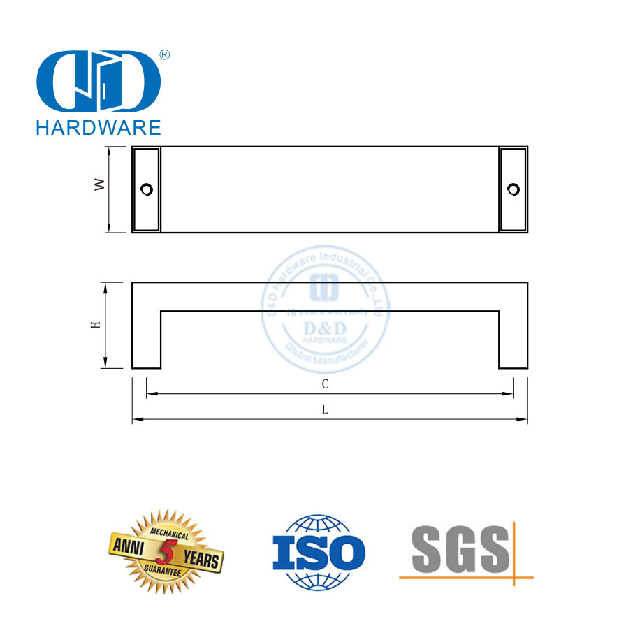 Poignée de meuble en acier inoxydable, nouveau Design, poignée de porte de tiroir de placard, Handle-DDFH039