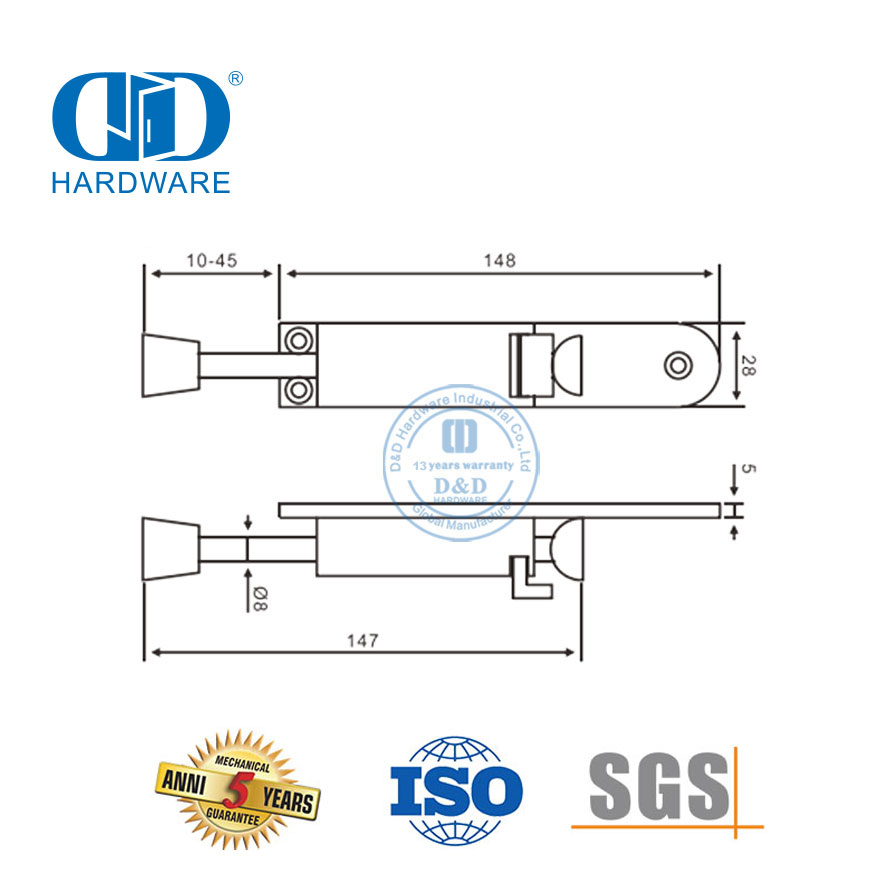 Arrêt de porte en acier inoxydable de type monté sur porte à commande au pied pour l'école-DDDS034