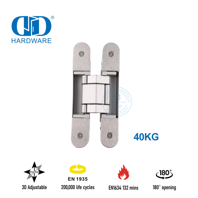 Charnière de porte dissimulée ignifuge EN1935 pour porte de chambre à coucher-DDCH008-G40