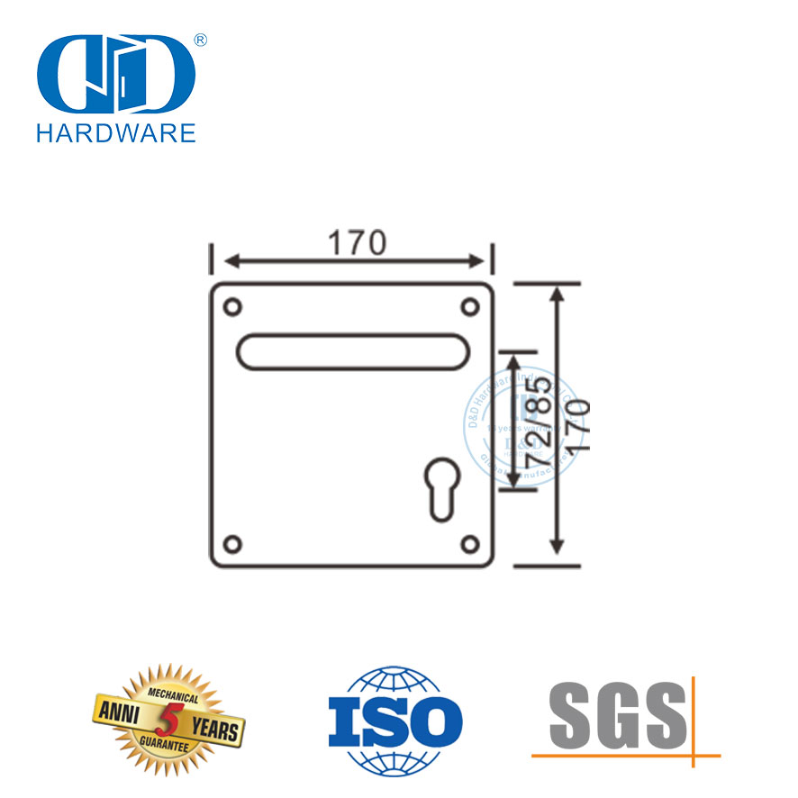 Poignées de levier en acier inoxydable de porte d'entrée de bâtiment d'incendie d'hôtel d'approvisionnement d'usine-DDTP001-SSS