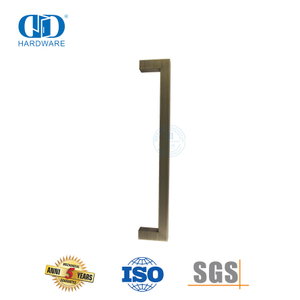 Poignée de traction de luxe en acier inoxydable avec barre carrée en laiton antique pour porte en bois-DDPH034-AB
