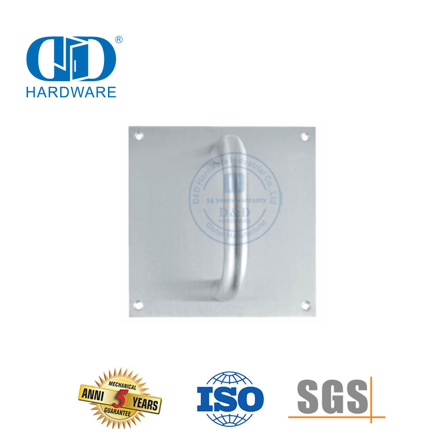 Poignée de levier de plaque de signe de quincaillerie de porte en acier inoxydable poignée de traction de porte extérieure en métal commerciale-DDPH021