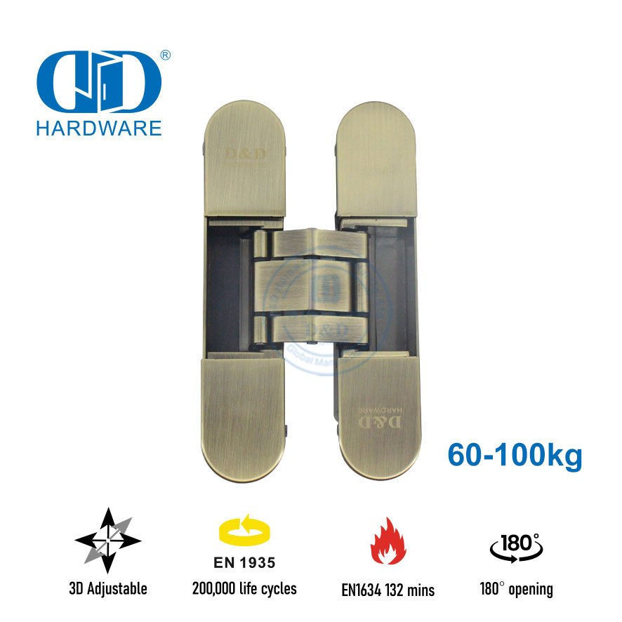 charnière dissimulée en laiton antique