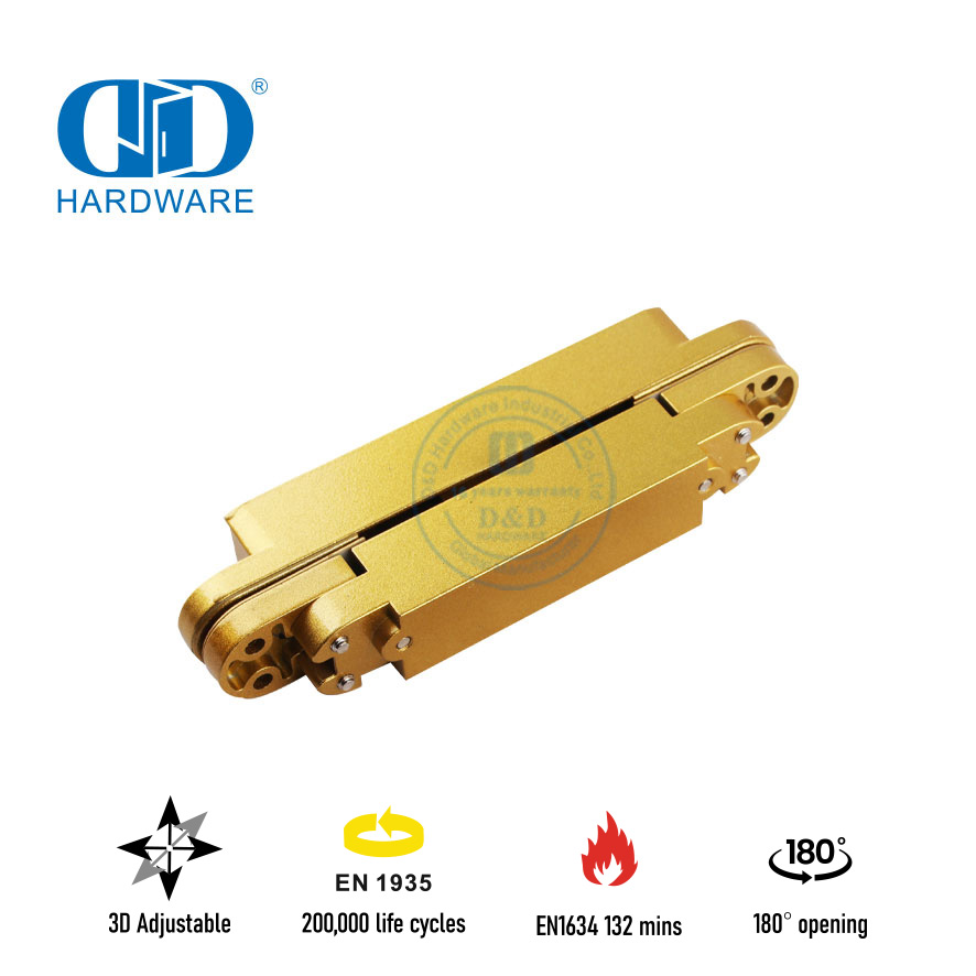 Charnière de porte dissimulée à 180 degrés coupe-feu EN1634 pour Hotel-DDCH008-G40