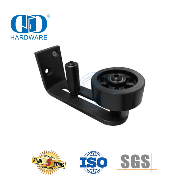 Guide de quincaillerie pour porte de grange coulissante noire en acier inoxydable, fournisseur chinois, Guide de plancher inférieur de porte-DDBD083