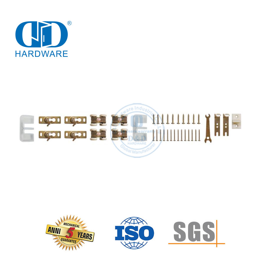 Kit de quincaillerie décorative pour porte de grange en acier inoxydable, rouleau de roue, porte en bois Hardware-DDBD068