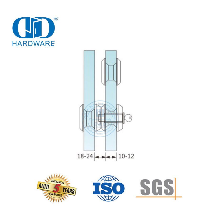 Quincaillerie pour porte coulissante en verre, quincaillerie pour porte coulissante en aluminium et acier inoxydable, serrure et Keep-DDSK013