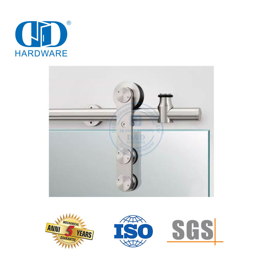 Quincaillerie de porte en verre de grange en acier inoxydable de sécurité, quincaillerie de garage en acier, matériel de construction Hardware-DDBD045