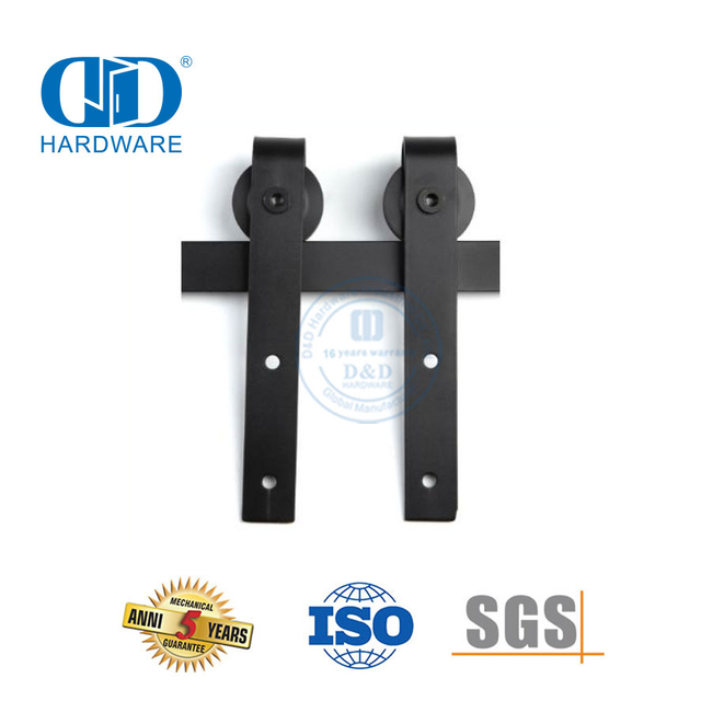 Kit d'armoire en acier inoxydable, accessoires, ensemble de rails, quincaillerie à rouleaux pour porte simple en bois de grange coulissante en carbone pour porte intérieure-DDBD001