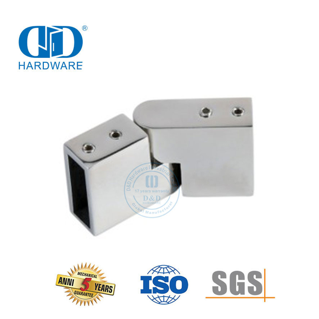 Cabines de douche commerciales en acier inoxydable support fixe support en verre diviseur pince de séparation Connector-DDSC019