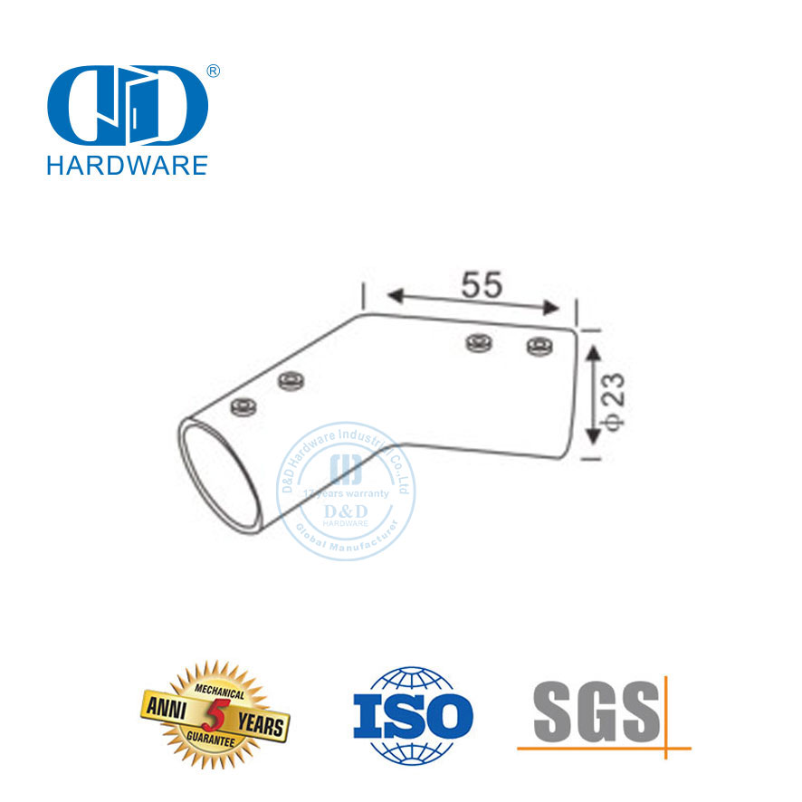 Connecteur de porte de tuyau de Clip de support de Tube de verre d'usine d'acier inoxydable Connector-DDSC034 de panneau de verre