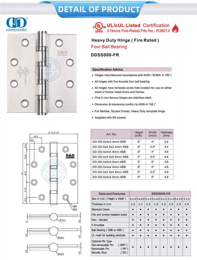 Charni&egrave;re de porte architecturale
