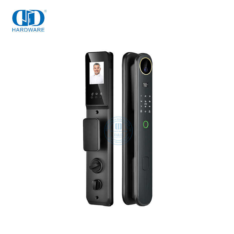 Serrure de porte intelligente extérieure d'empreinte digitale de reconnaissance faciale avec appel vidéo à distance de caméra-DDEL024