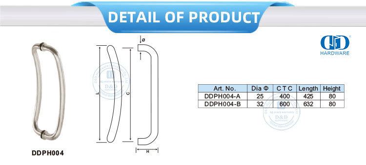 Poign&eacute;e de porte incurv&eacute;e