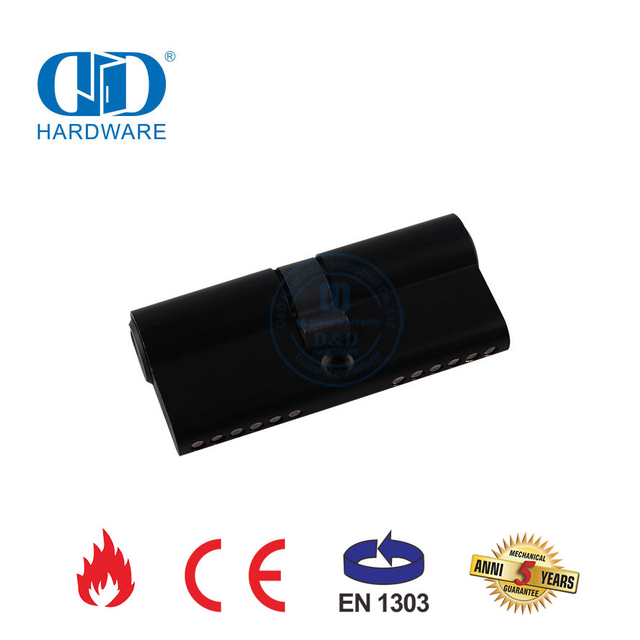 Certification EN 1303 Double cylindre noir pour bâtiment commercial-DDLC003-70mm-MB