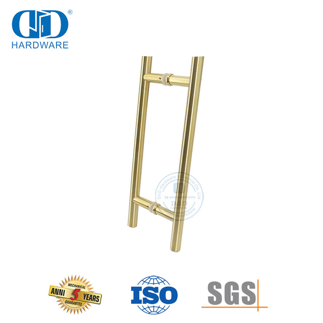 Poignée de porte en verre de salle de bains de maison de style de luxe durable la plus vendue-DDPH001-D-PVD
