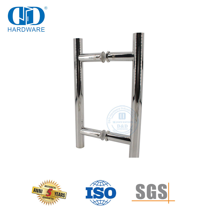 SUS304 H forme ronde sans cadre en verre porte matériel échelle montage tirer poignée-DDPH001-A Φ22-PSS