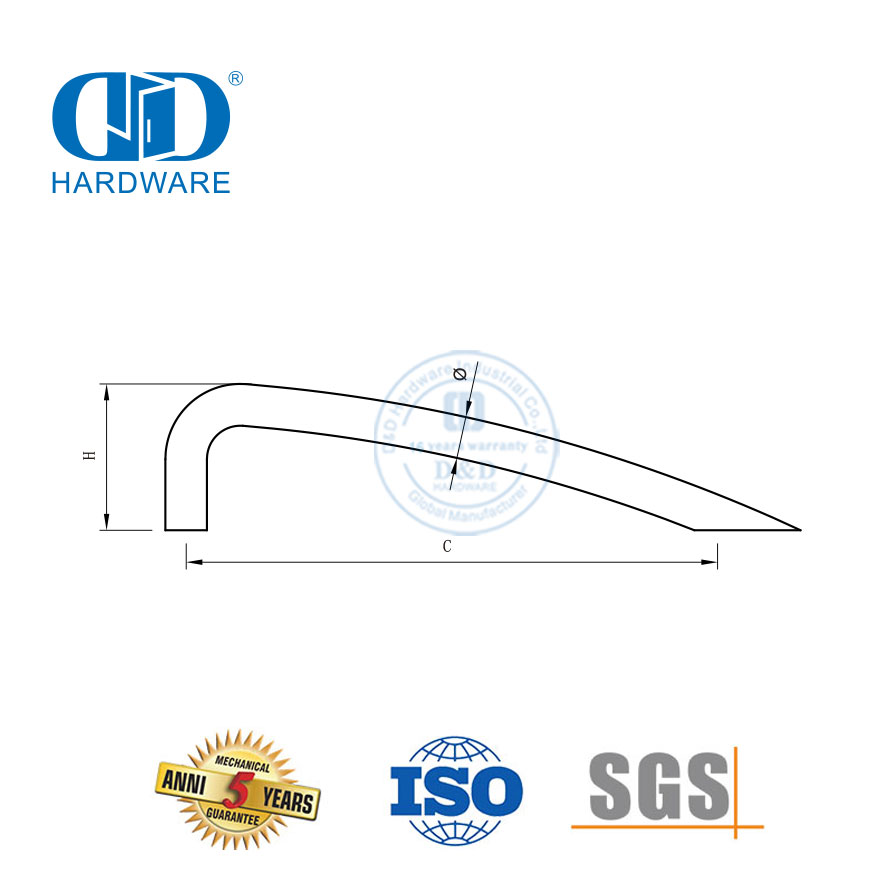 Poignée de porte de placard en acier inoxydable, lumière de luxe, moderne, Simple, poignée creuse, tiroir en forme de T Handle-DDFH026