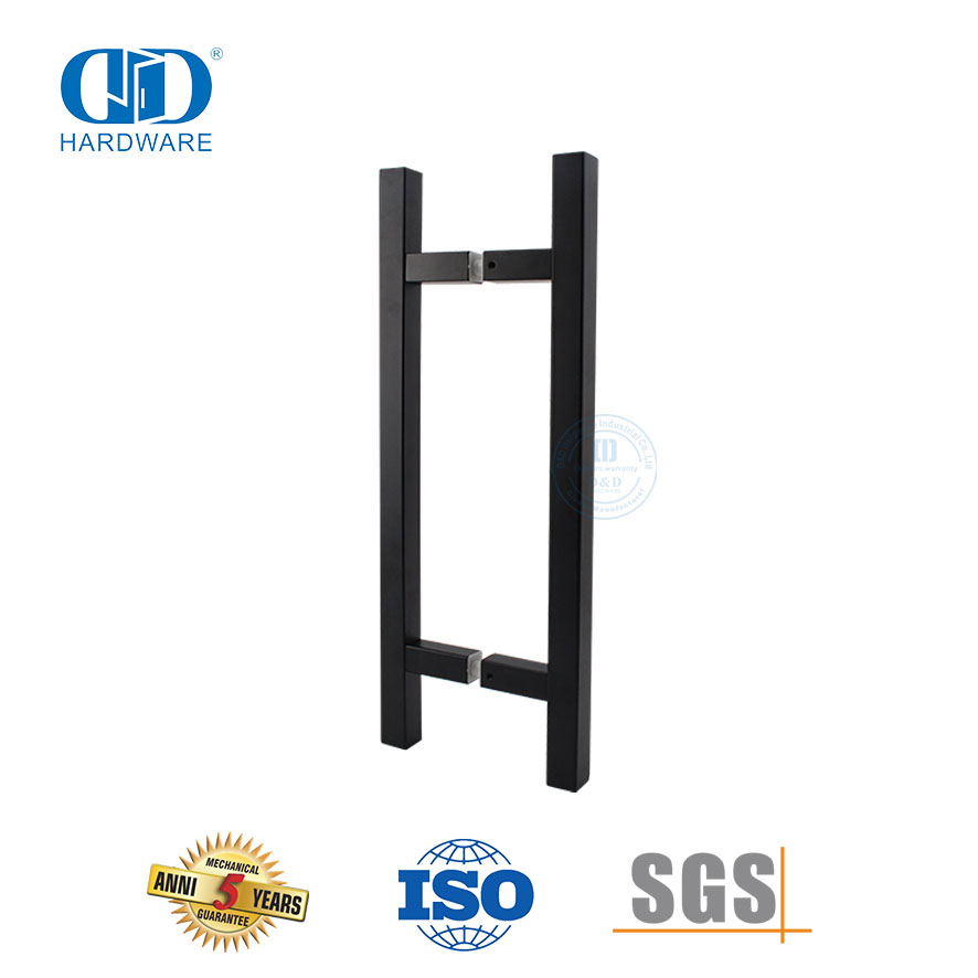 Poignée de traction en acier inoxydable au fini noir mat pour porte résidentielle en verre-DDPH016-D-MB