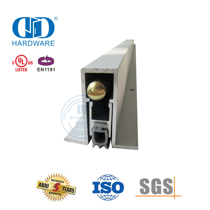 Quincaillerie de meubles de porte CE, coupe-vent argenté anti-poussière, coupe-froid entièrement mortaisé, joint inférieur de porte coulissante de sécurité-DDBS002