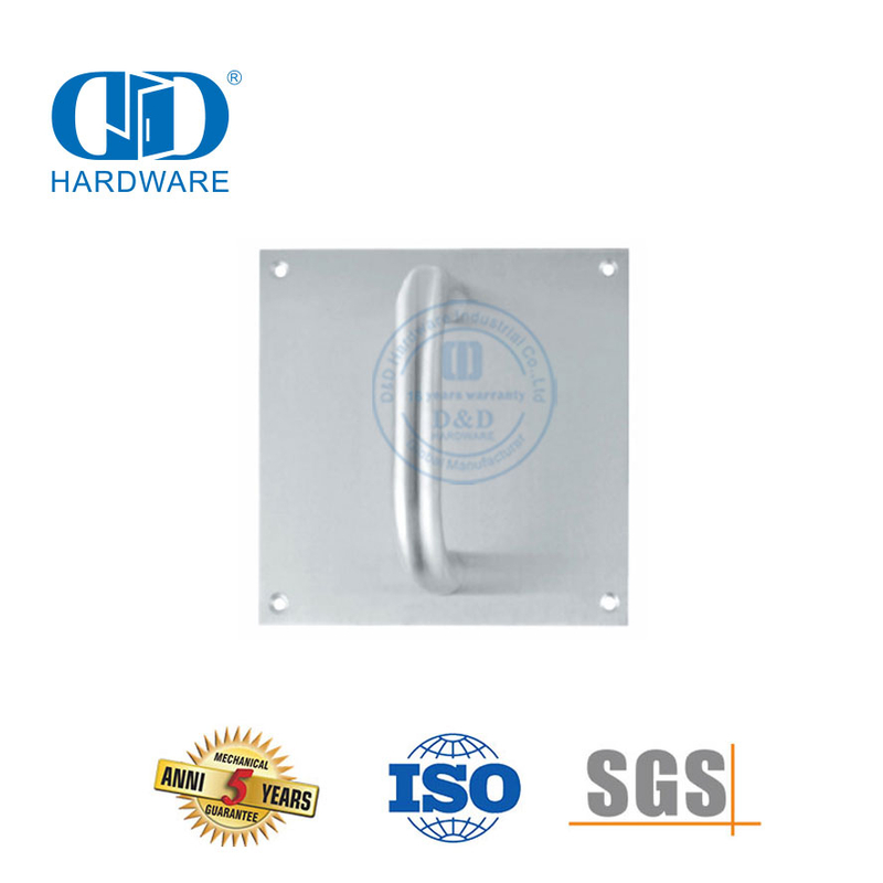 Poignée de levier de plaque de signe de quincaillerie de porte en acier inoxydable poignée de traction de porte extérieure en métal commerciale-DDPH021