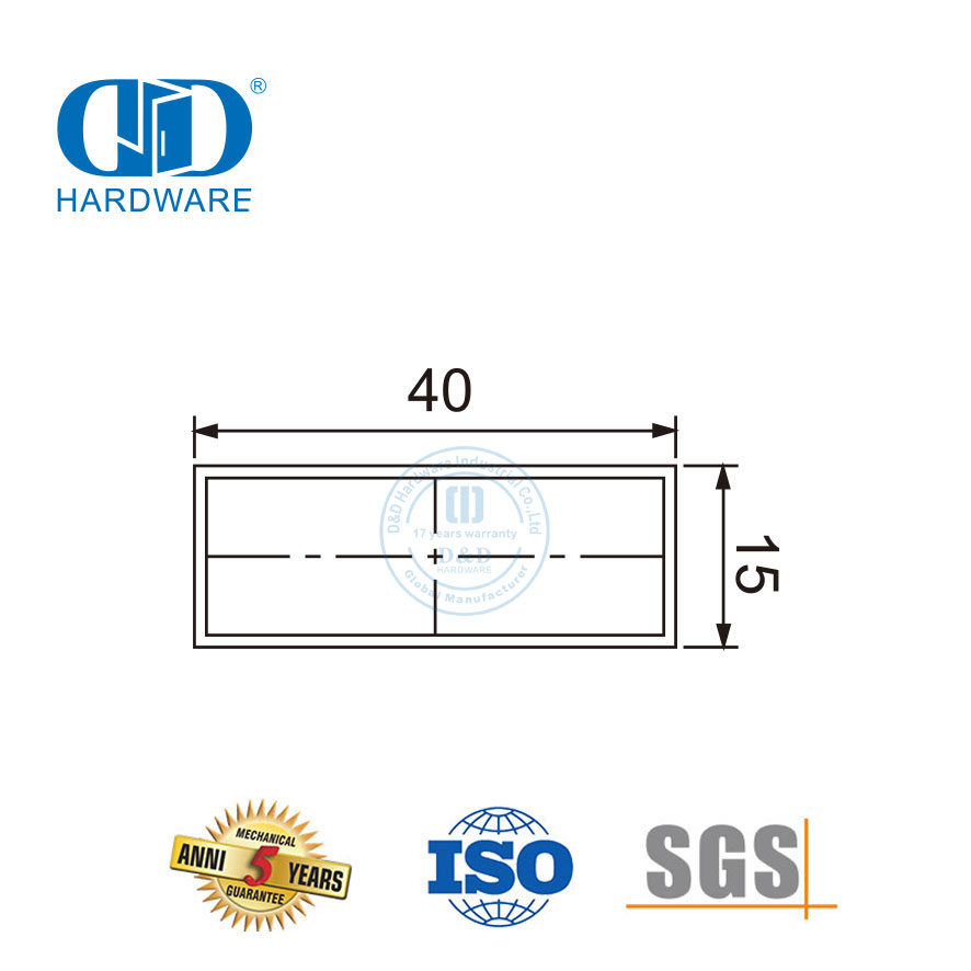 Raccords de quincaillerie en verre en acier inoxydable, quincaillerie pour meubles, salle de bains, porte coulissante, Tube carré-DDSL001-9