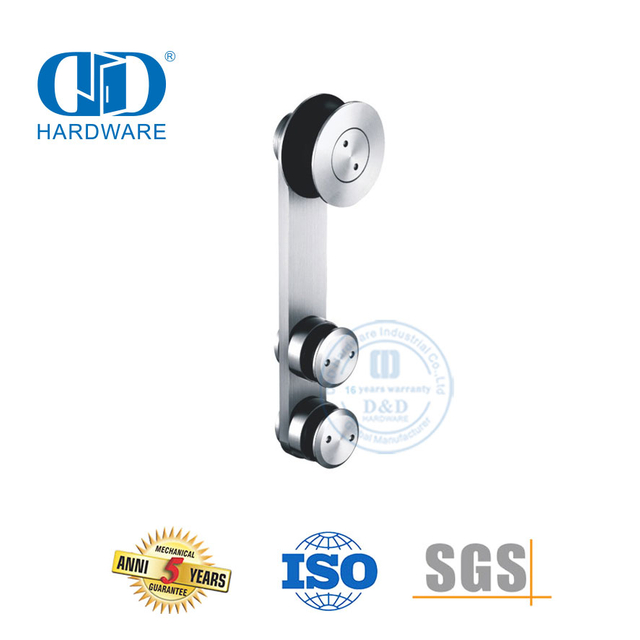 Garnitures en verre durables d'acier inoxydable accrochant la porte coulissante en verre de rouleau pour la porte de salle de bains-DDGS003