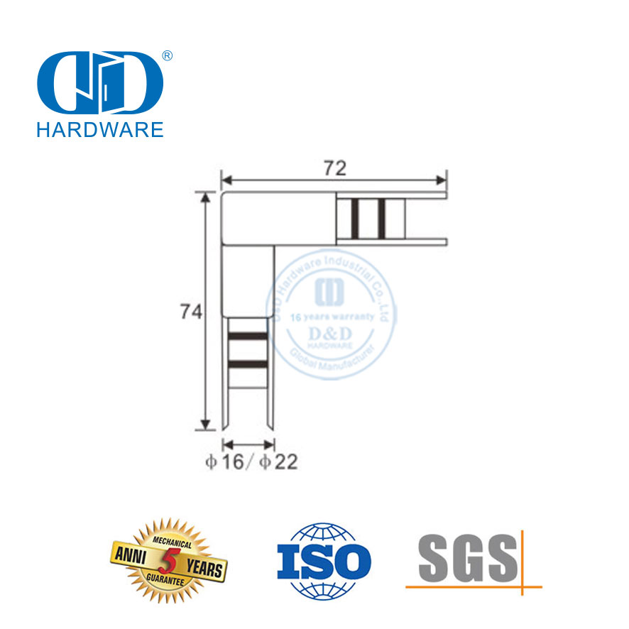 Insertion d'angle de Tube, accessoires en verre en acier inoxydable, quincaillerie de porte, raccord de porte en verre pour lavabo Bathroom-DDGS130