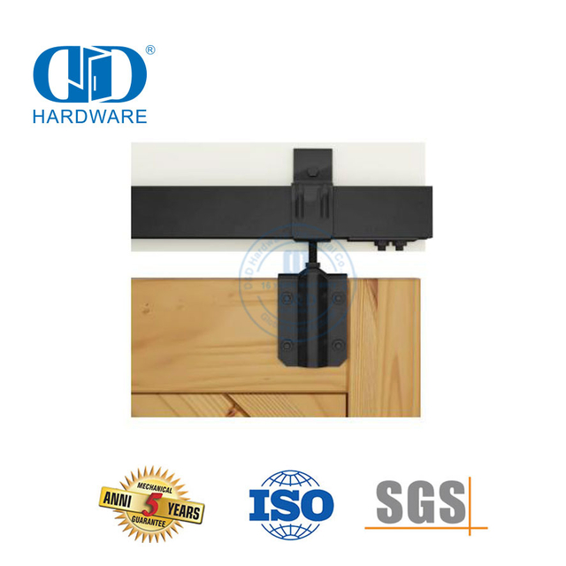 Quincaillerie de porte de poche en acier inoxydable, fixation murale à Double glissière, quincaillerie de porte de grange robuste, engrenage à rouleaux Kit-DDBD039