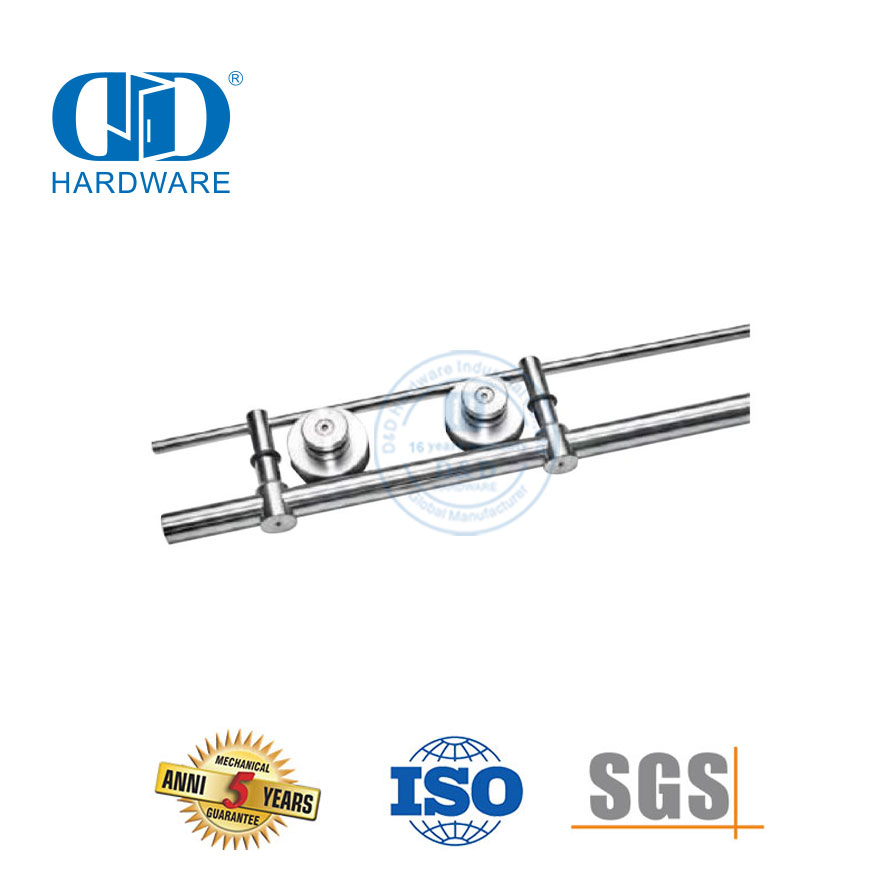 Matériel de porte roulante d'hôtel de bureau de grange d'acier inoxydable matériel de portes coulissantes accessoire de construction Hardware-DDBD049