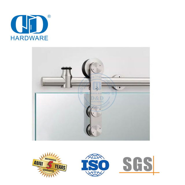 Quincaillerie de porte en verre de grange en acier inoxydable de sécurité, quincaillerie de garage en acier, matériel de construction Hardware-DDBD045