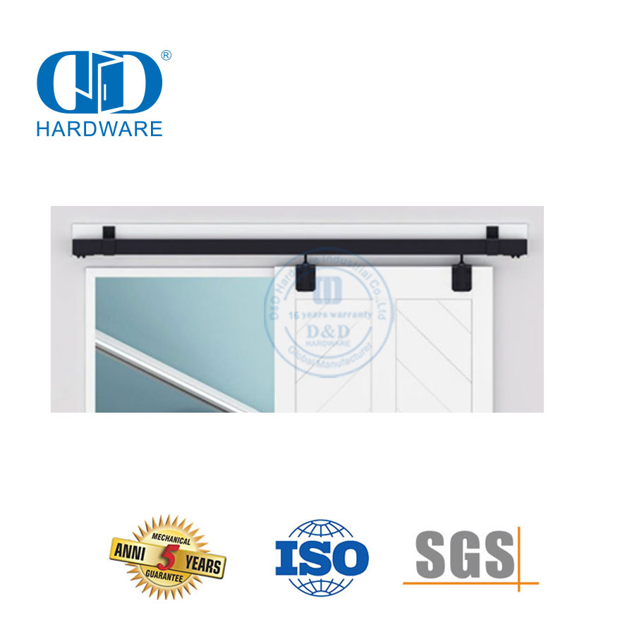 Kit de rails métalliques robustes en acier inoxydable, cintre courbé, quincaillerie pour porte de grange coulissante, porte de grange en bois Hardware-DDBD035