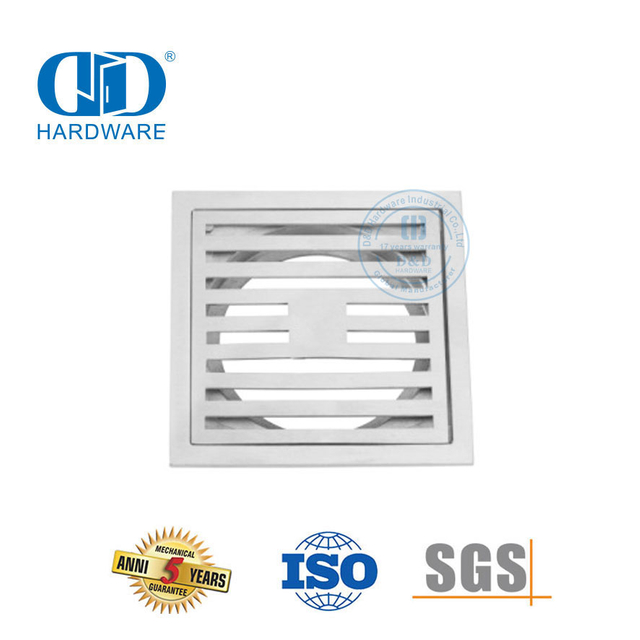 Accessoires de meubles en acier inoxydable Drain de sol carré sanitaire intérieur salle de bain Drain-DDFD0014