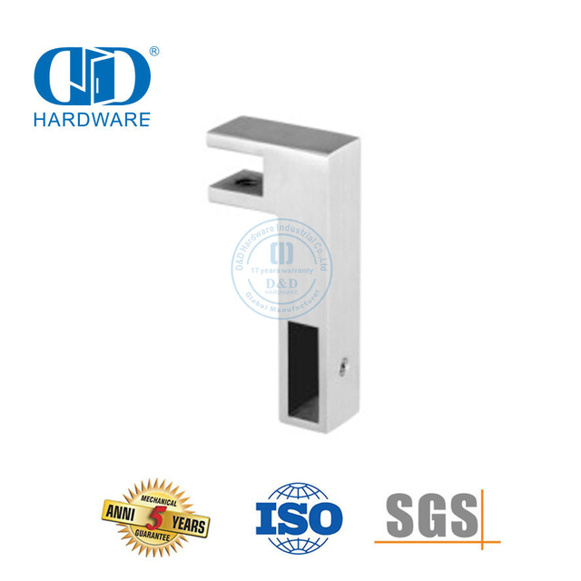 Support de barre de Support de salle de bains en acier inoxydable, accessoire de porte en verre brossé, connecteur de tuyau-DDSC015